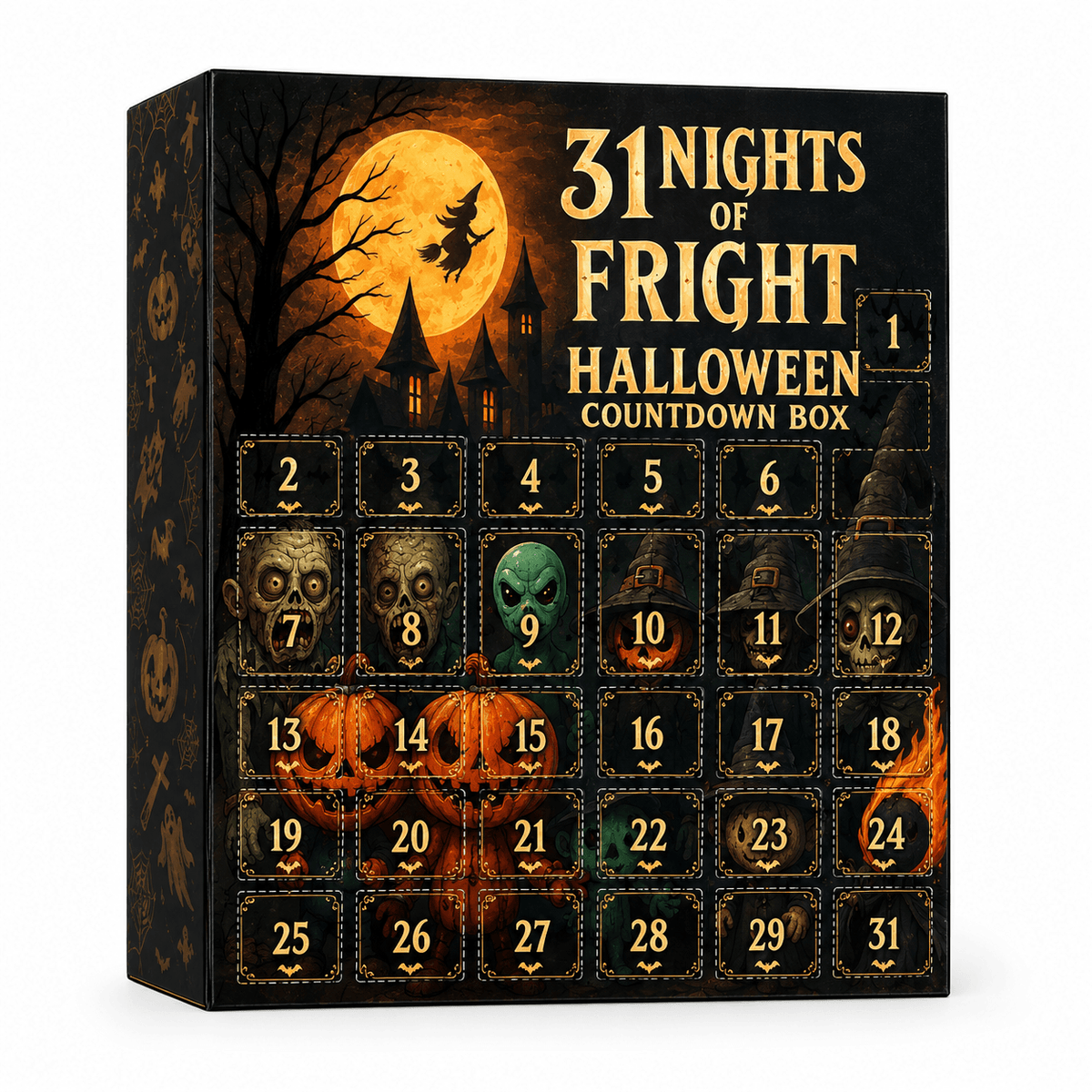 31-Day Halloween Advent Calendar Mystery Box – 31 Collectible Squishy Figures, Cute Spooky Surprise Toys & Stress Relief Fidget Set