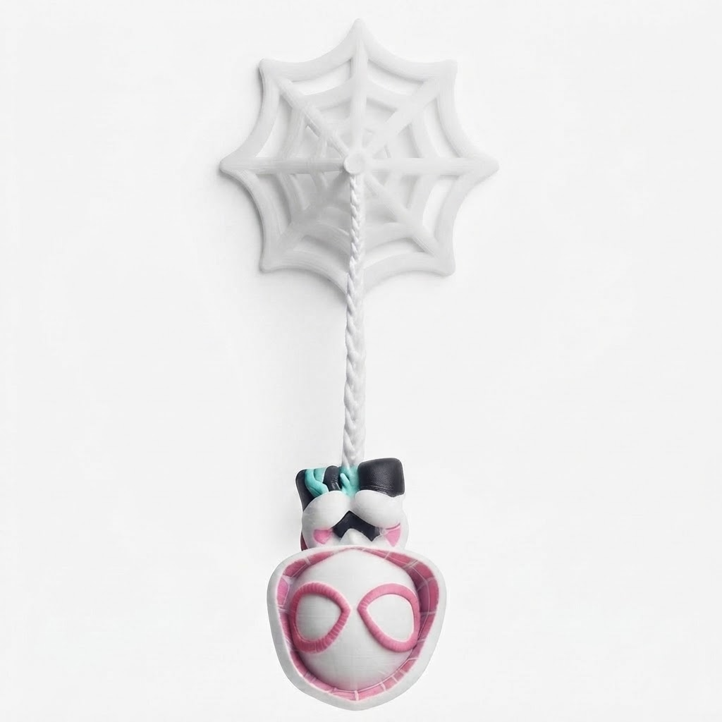 3D Printed Hanging Spider Fridge Magnet Set - Upside Down Web-Slinging Magnetic Clips for Notes, Photos & Home Decor