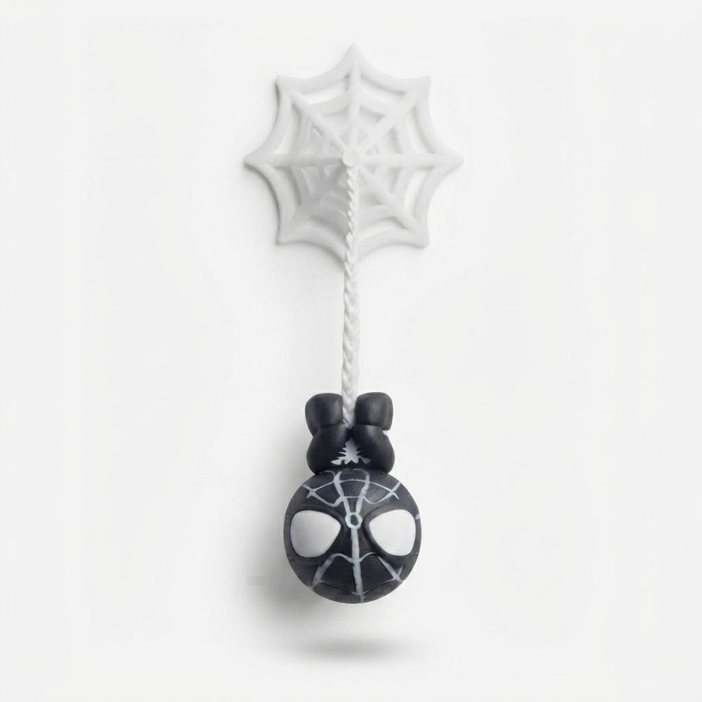 3D Printed Hanging Spider Fridge Magnet Set - Upside Down Web-Slinging Magnetic Clips for Notes, Photos & Home Decor