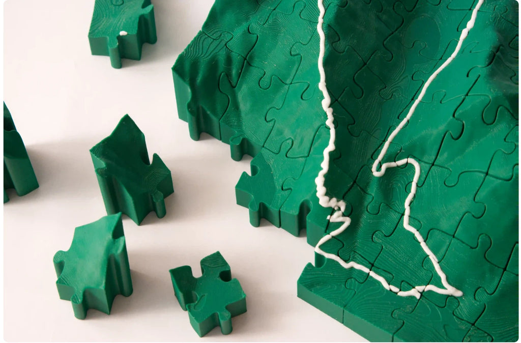 3D Topographical Mountain Terrain Puzzle | Raised Relief Desk Sculpture