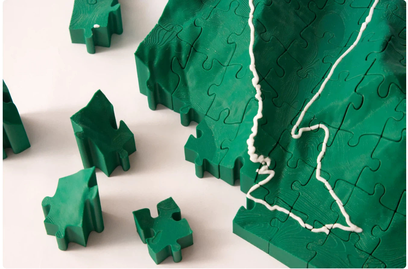 3D Topographical Mountain Terrain Puzzle | Raised Relief Desk Sculpture