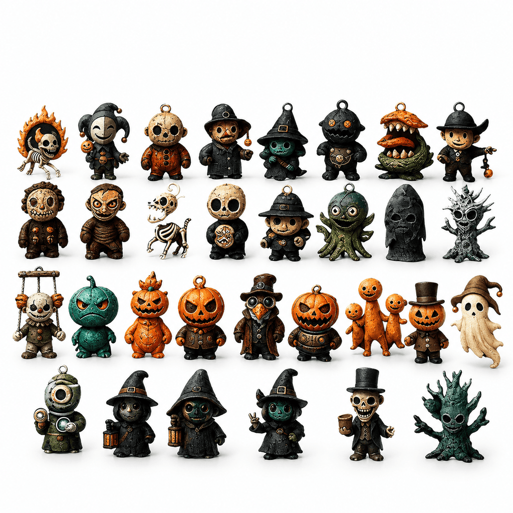 31-Day Halloween Advent Calendar Mystery Box – 31 Collectible Squishy Figures, Cute Spooky Surprise Toys & Stress Relief Fidget Set