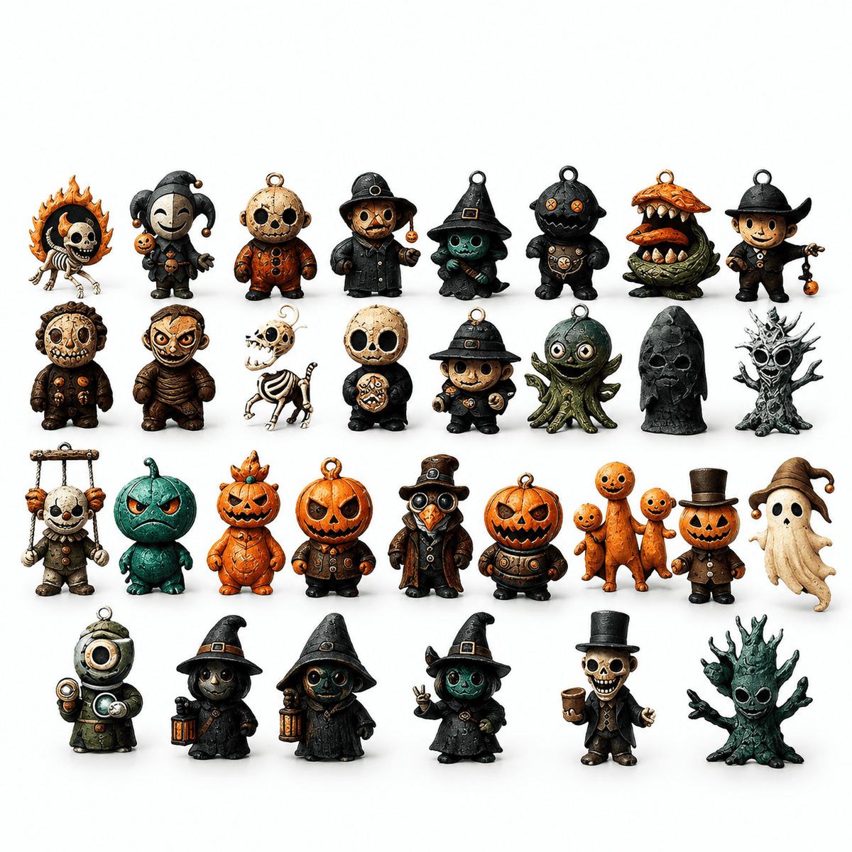 31-Day Halloween Advent Calendar Mystery Box – 31 Collectible Squishy Figures, Cute Spooky Surprise Toys & Stress Relief Fidget Set